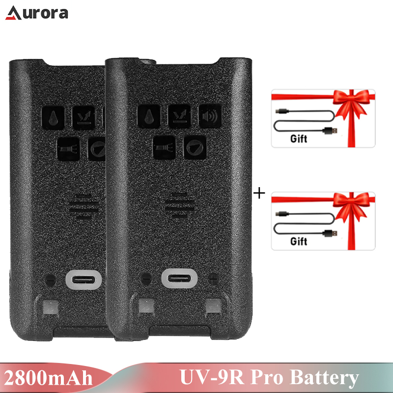 Baofeng UV-9R Pro Li-ion Battery 2800/4800mAh UV-9R Plus Enlarge Li-ion Batteries Type-C Charging BL-9 GMRS-9R Radio Replacement. 