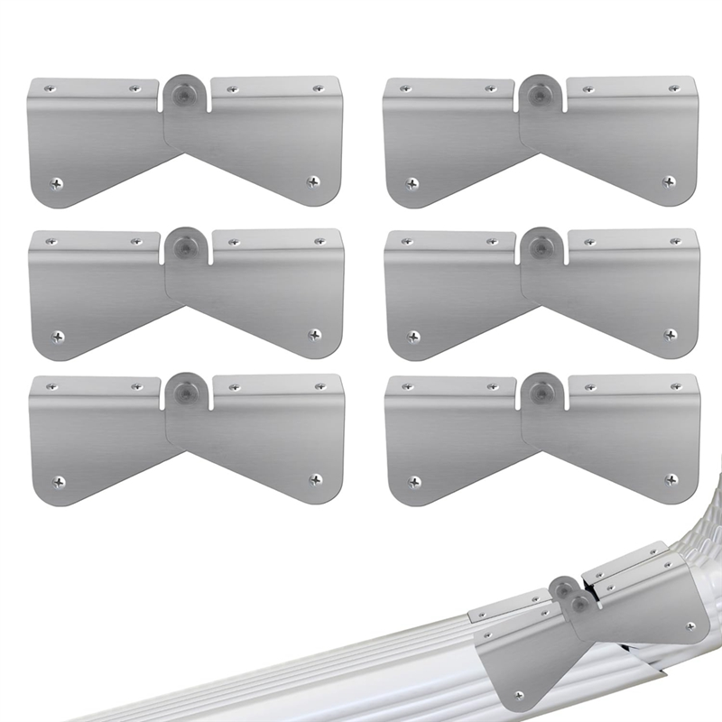6Pcs Stainless Steel Gutter Extension Hinge Gutter Extension Can Easy Installation