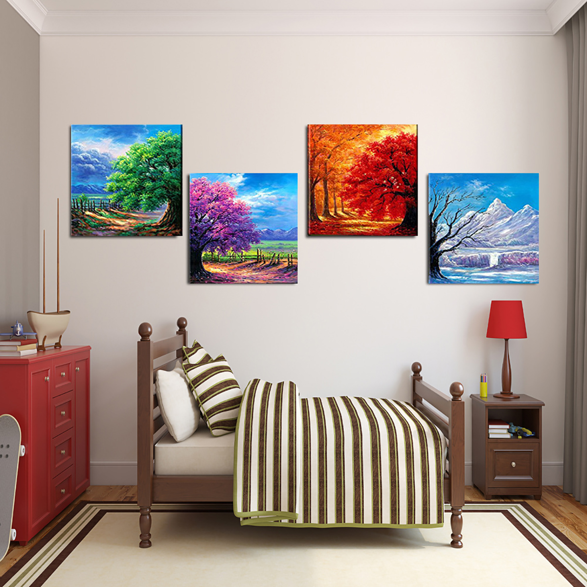4 Panels Modern Unframed Wall Oil Paintings Picture Canvas Art Print Home Decor