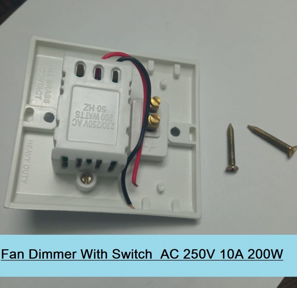 Fan Dimmer With Switch  AC 250V 10A 200W Heavy Duty Brass Contact Wall Mount Switch Box IPS Loading For Electrical Devices LED Light Dimmer Fan Regulator. 