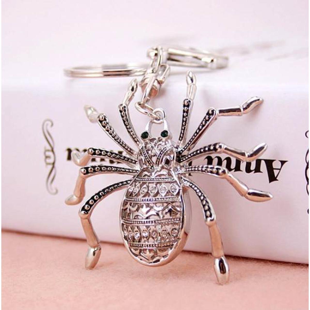 Keyholder Keychain Keyrring Creative Spider Keychain Ladies Rhinestone Decorated Key Ring Purse Bag Charm Pendant Gift For Women Key chain rings 2365489. 
