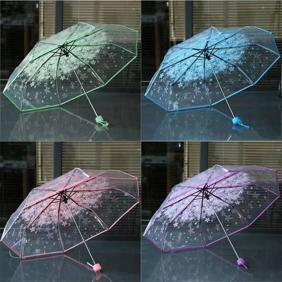 Trendsetter -Upscale Living -Transparent 3 Fold Imported Umbrella - Blue- Inventive Choice Preferble - Low Hassle and Maintanance. 