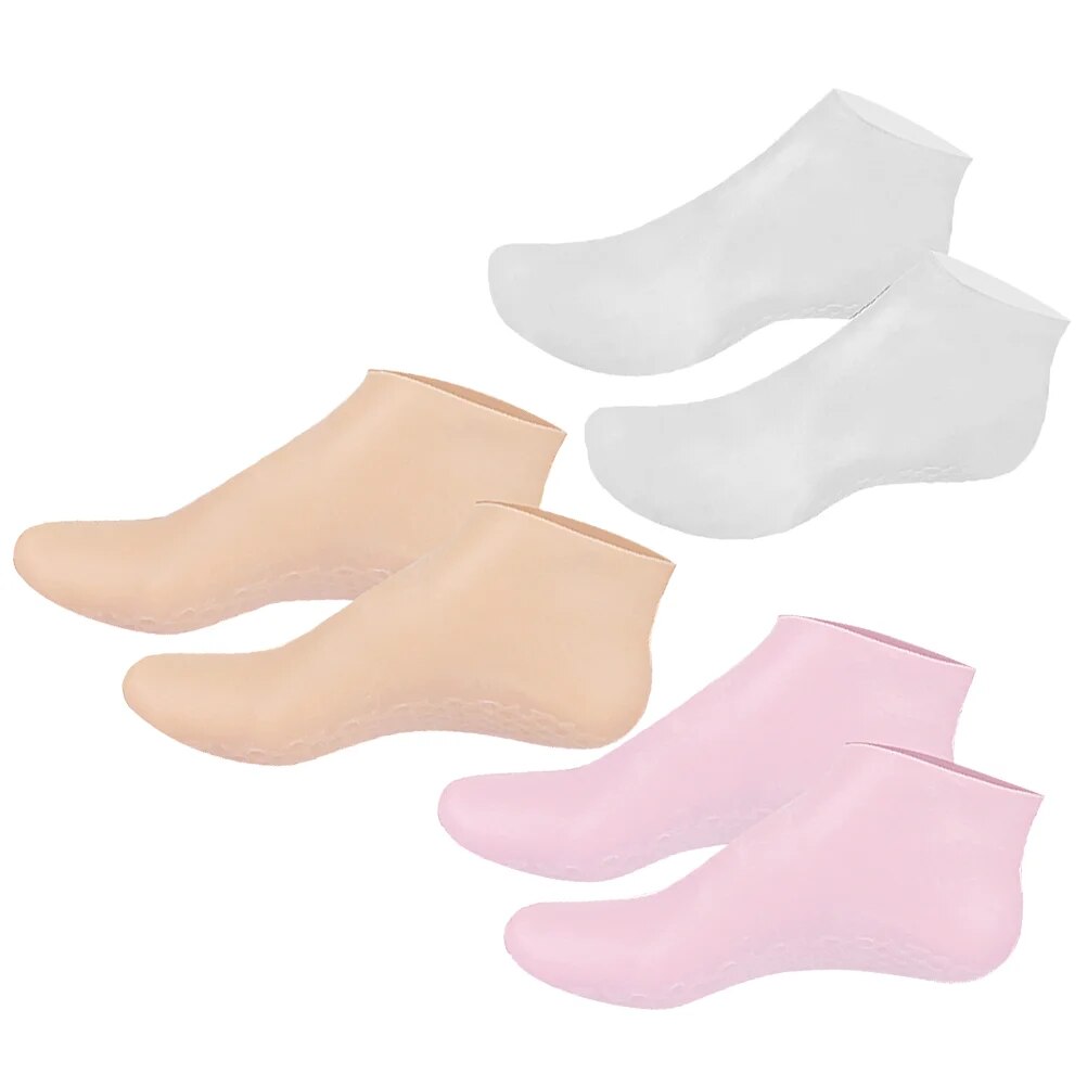 3 Pairs Moisturizing Socks Moisture for Dry Feet Overnight Moisturizer Lotion Aloe Damping Cracked Heel Gel Women Foot Care. 