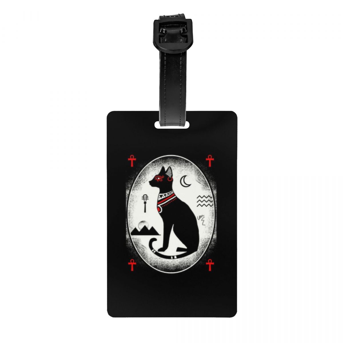 Custom Ancient Egyptian Hieroglyphs Luggage Tag With Name Card Egypt Symbol Privacy Cover ID Label for Travel Bag Suitcase. 