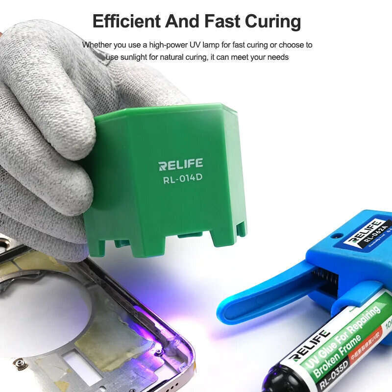 RELIFE RL 035D Repairing Broken UV Glue Strong adhesion and high hardness Fast curing Repair broken Middle Frame Tools. 