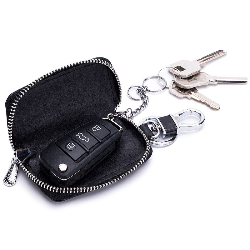 【happy one】CICICUFF Fashion Car Key Bag Unisex Crocodile Print Zipper Keys Cow Split Key Organizer Case Wallet. 