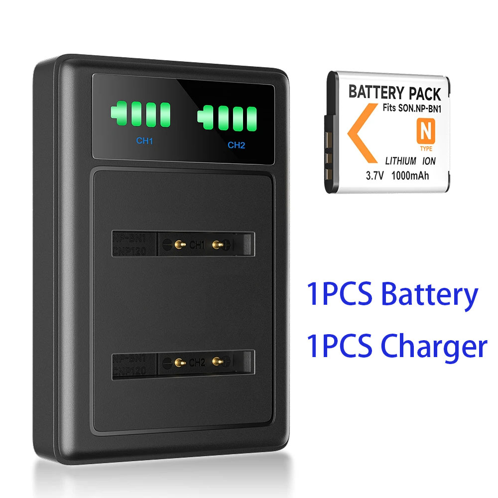 Batteria Per Sony NP-BN1 - 600 MAh, Compatibile Con Cyber-shot DSC-QX10, QX100, T99, T110, TF1