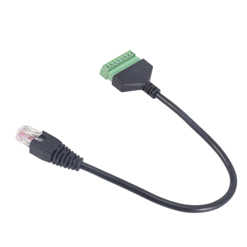 6X RJ45 Screw Terminal Connector Cable RJ45 Male to 8 Pin Extension Cable Lead for Cat5/6/7 Ethernet AV CCTV DVR