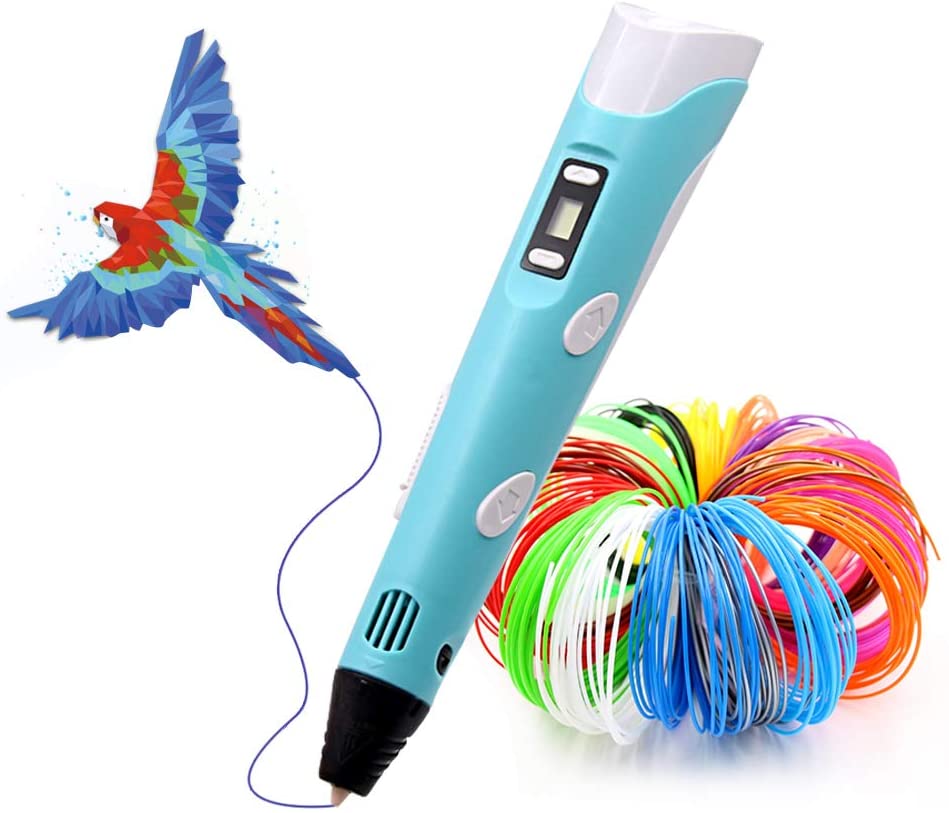 3D Art Printing Printer Pens With Lcd Screen Automatic Feeding Include Colors Pla Filament Refills Interesting Gifts For All Ages - Innovative 3D Printing Pen For Creative Expression. 