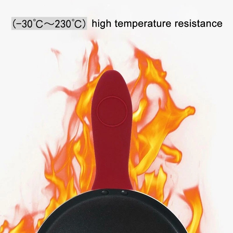 1Pc Kitchen Soft Silicone Heat-resistant Scald-proof Handle Non-slip Pot Handle Tool. 