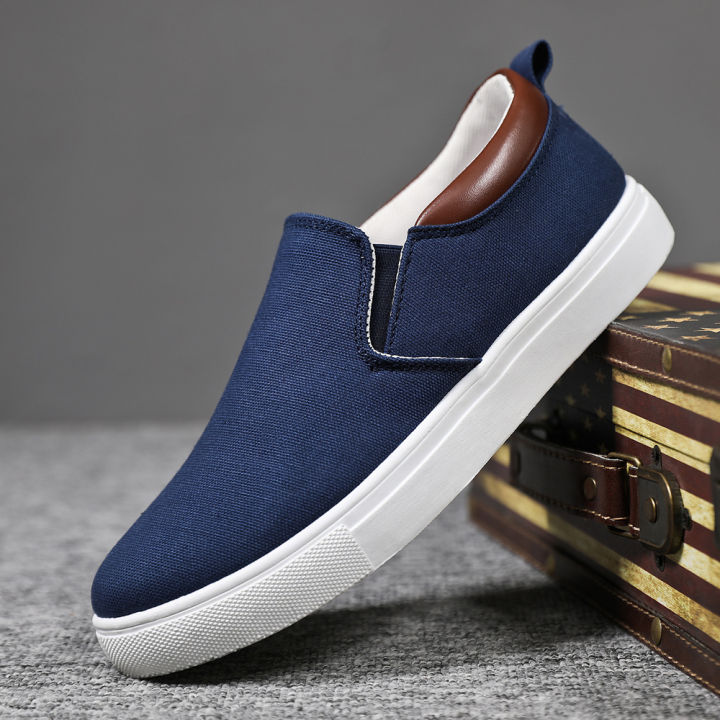 Premium Quality Korean Canvas Casual Loafers - Breathable Slip On For Men. 