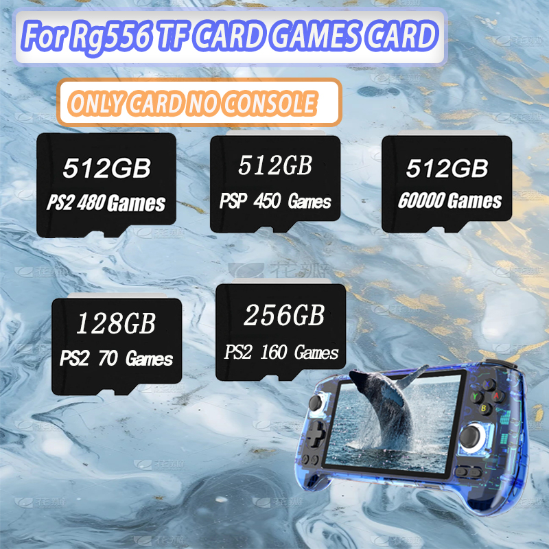 FOR ANBERNIC RG556 Handheld Game Console Memory Retro Video Player Card 61000 Games PS2 512G 256G 128G Micro TF PSP Games Bag