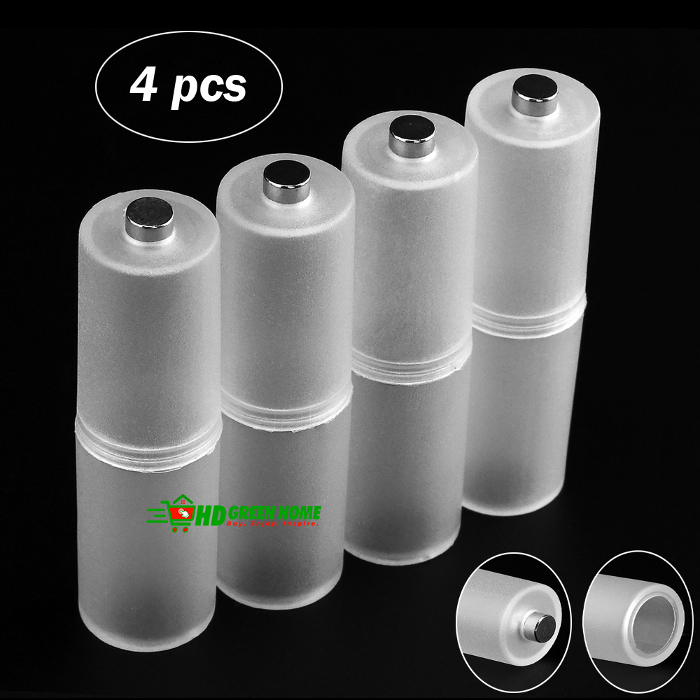 4 pcs x Open Bottom AAA to AA Battery Converter Case Battery No. 7 to 5 Converters Holder Case. 