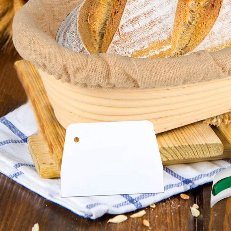 Oval Bread Proofing Basket, Handmade Banneton Bread Proofing Basket Brotform with Bread Lame, Dough Scraper, Proofing Cloth Liner for Sourdough Bread, Baking(9.6 x 6 x 3 Inches) ， bread basket. 