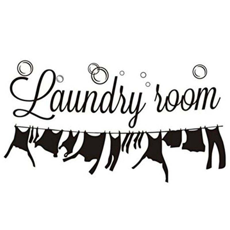 Harmony Laundry Room laundry room decoration carved wall stickers can remove stickers:black