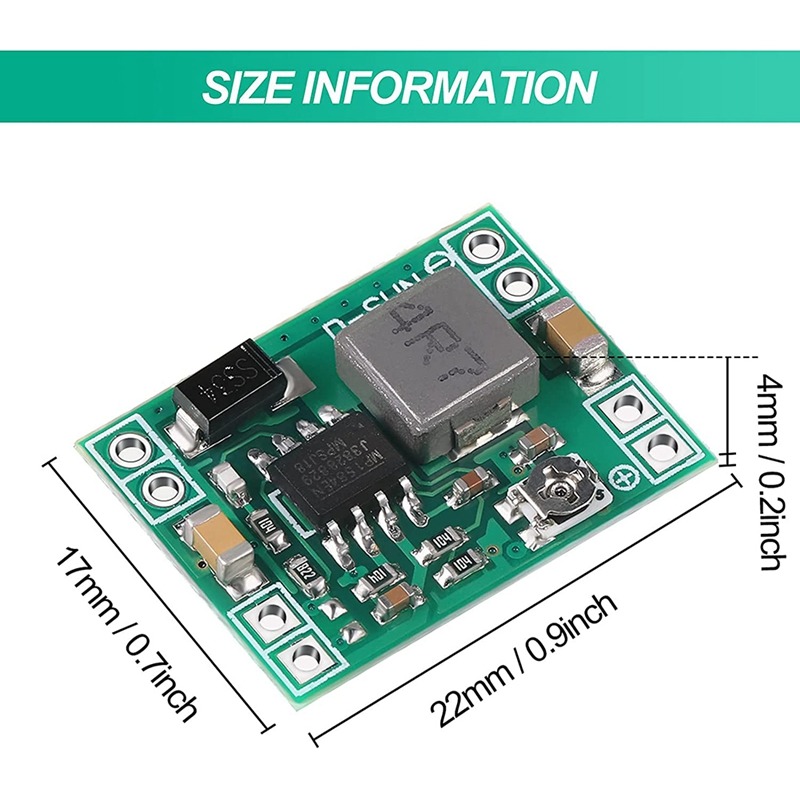 Mini DC-DC Buck Converter MP1584EN Adjustable Supply Module 24V to 12V 9V 5V 3V Reduced Voltage Regulator. 