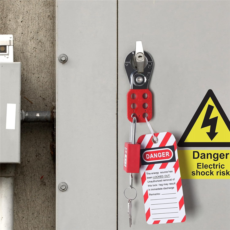 Lockout Tagout Kit Electrical-Group Lockout HaspsTags,Lock Out Industrial Tools 2 Key Per Lock for Facotory Protect Safe Easy Install Easy to Use. 