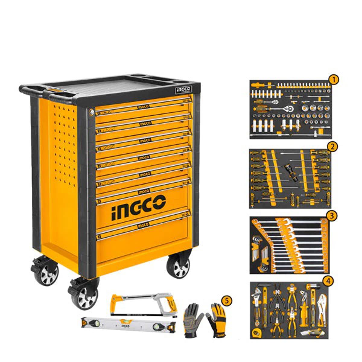162 Pcs tool chest set 7 Drawer INGCO-HTCS271621. 