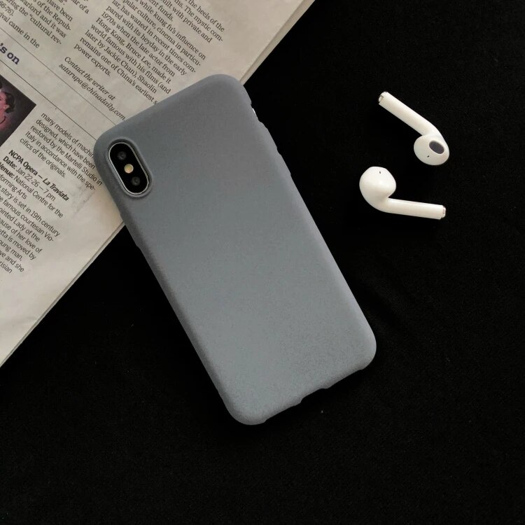 Gray color Matte Phone Case For iphone 11 Pro XS Max XR X 8 7 6S 6 Plus SE 2020 12 mini 12 Pro Max Soft TPU Back Cover. 