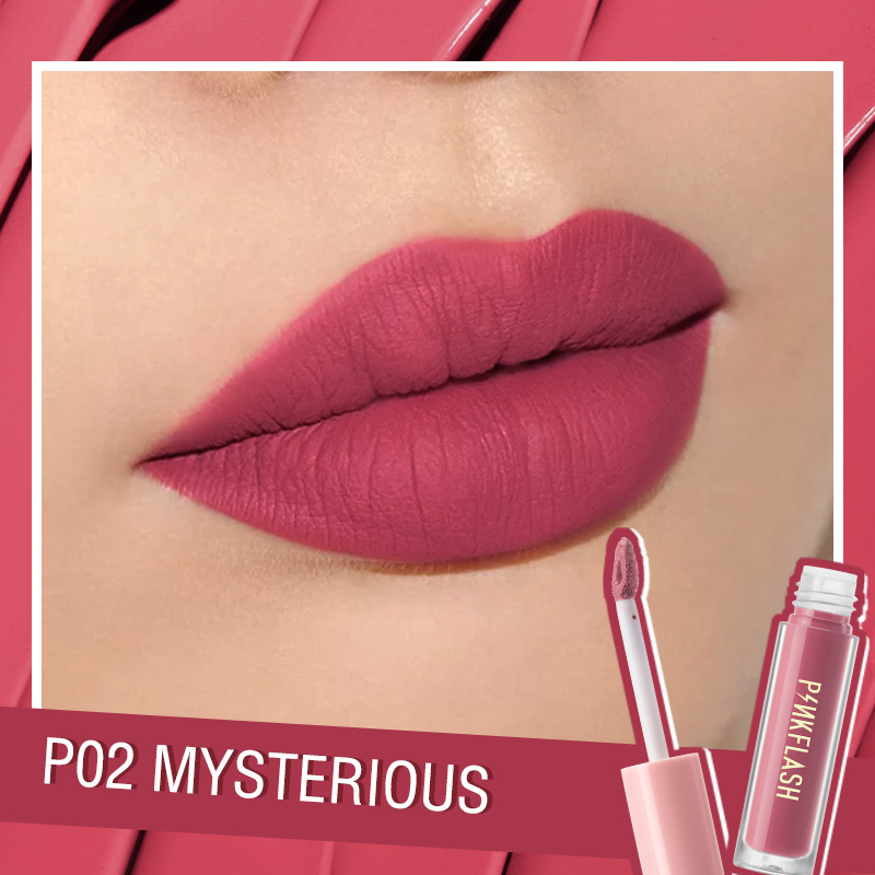 L01 - PINKFLASH MELTING MATTE WATERPROOF LIPCREAM - P02 Mysteri ous. 