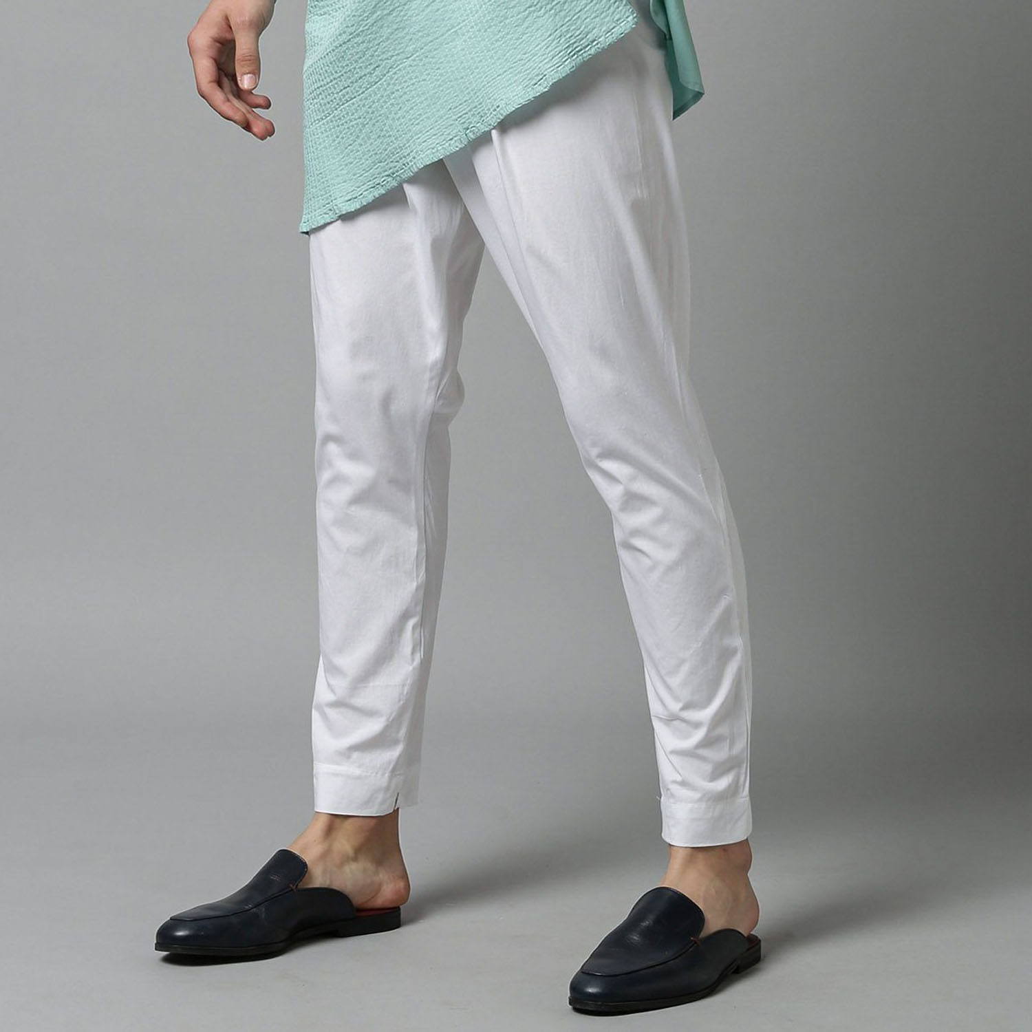 White and Black NARO Pant Style Pajama For Men - 1 PS - Cotton