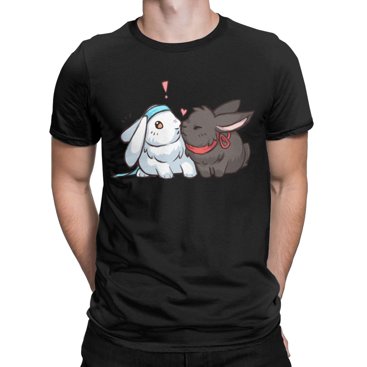 Wangxian Bunnies The Untamed T-Shirt Men Mo Dao Zu Shi Vintage 100% Cotton Tee Shirt Short Sleeve T Shirt Unique Tops. 