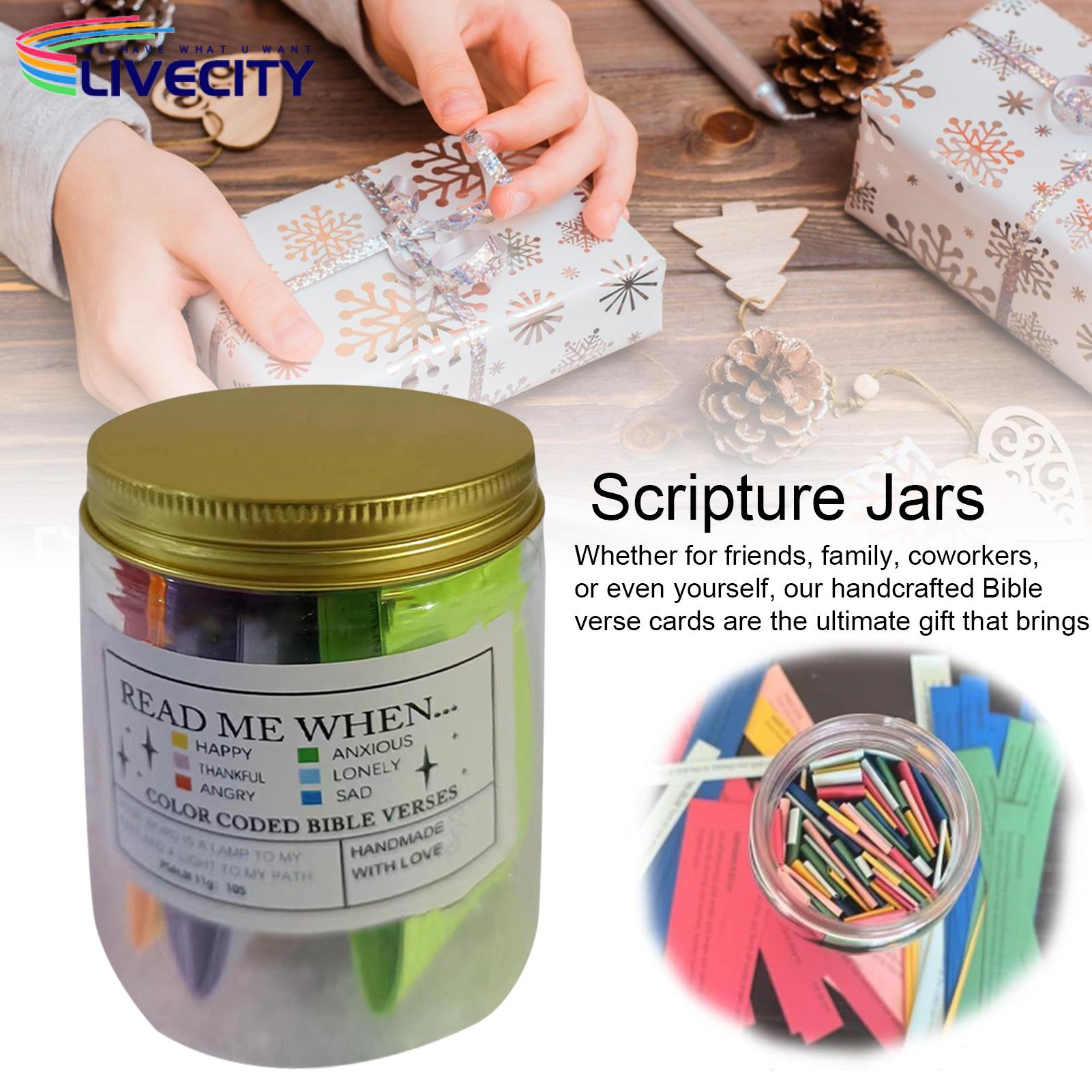 Scripture Jars Peaceful Blessings Inspirational Scripture Cards for Anxiety Relief Handcrafted Alphabet Bottle Perfect for Southeast Asian Buyers Comforting Verse Cards