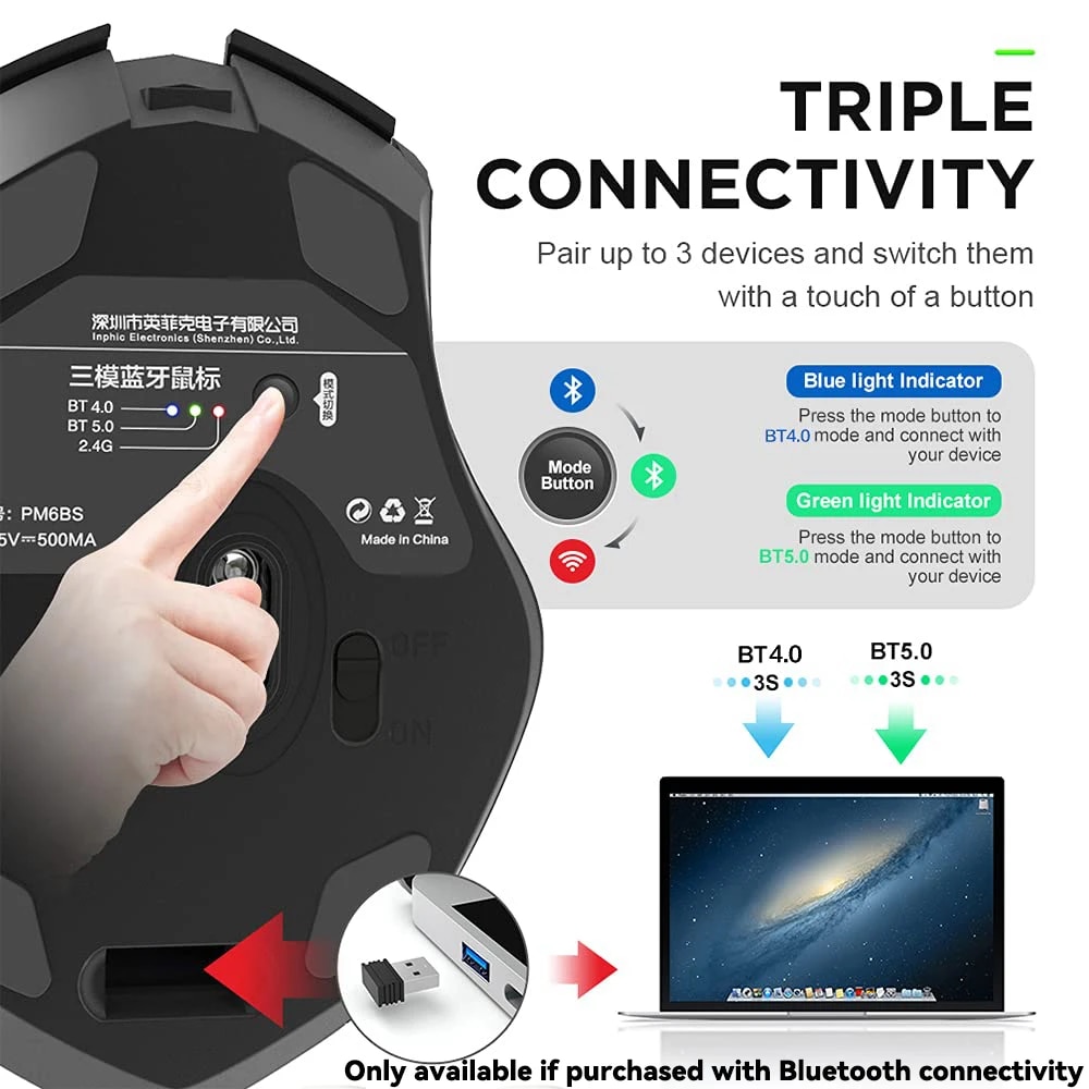 Rechargeable wireless mouse infinik M6PDD GAMING MOUSE. 