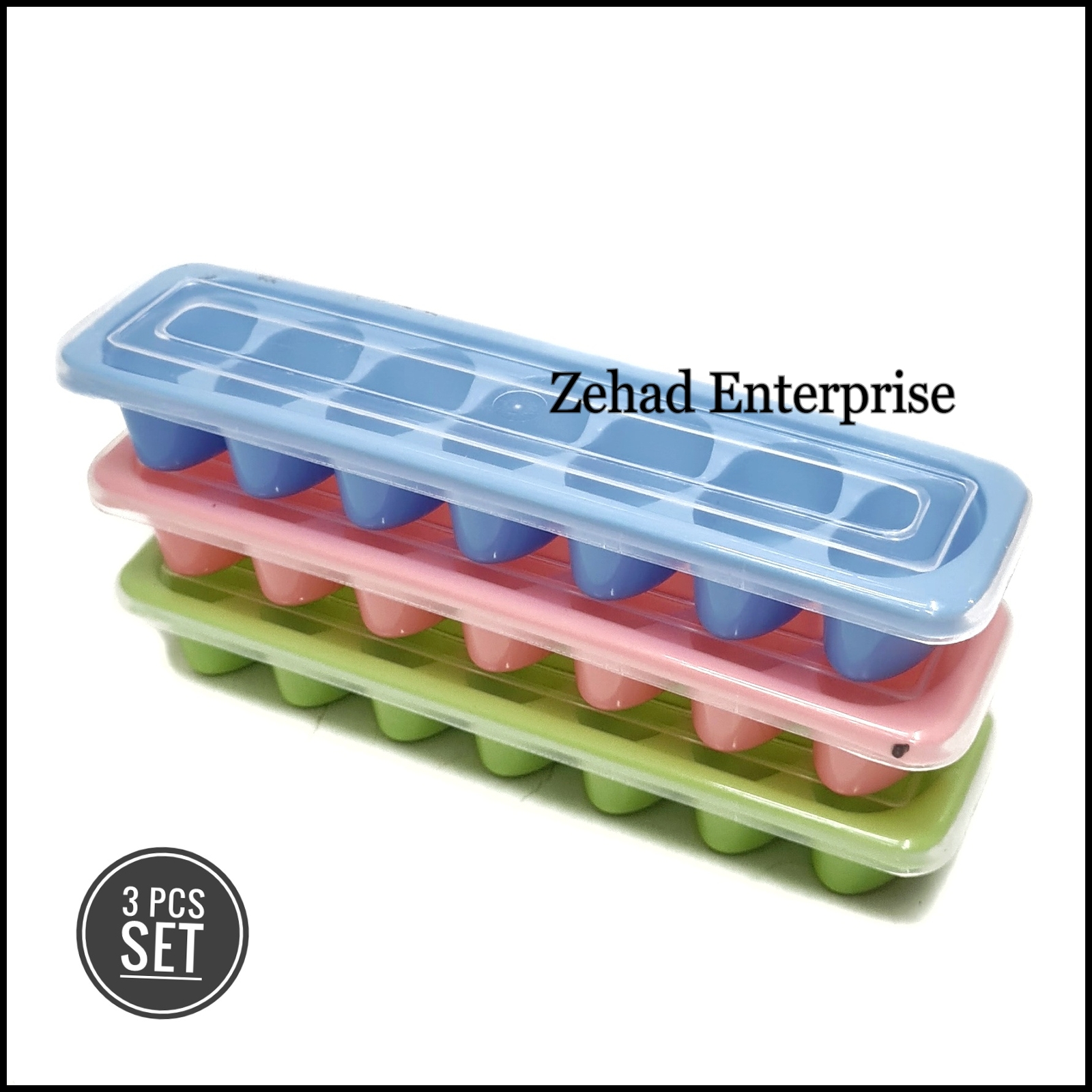 Ice Box For Freezing Single Line 3 Pcs Set - Multicolor - Ice Cube Tray. 