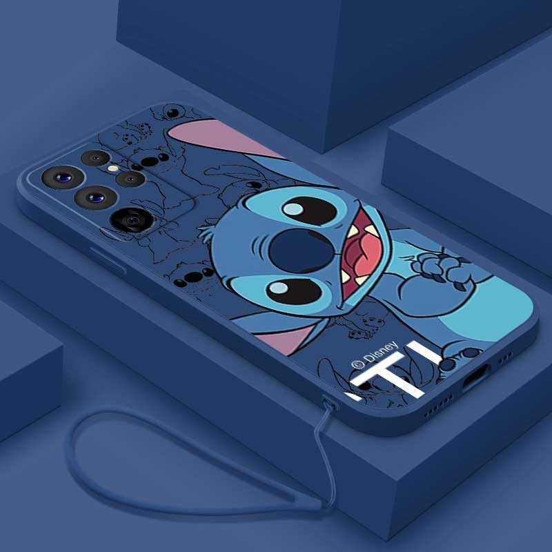 Samsung Galaxy S24 Ultra S24+ Plus S24Ultra Cover Joyful Cute Stitch Flexible Silicon Phone Case Frosted Rubber Soft Cover. 