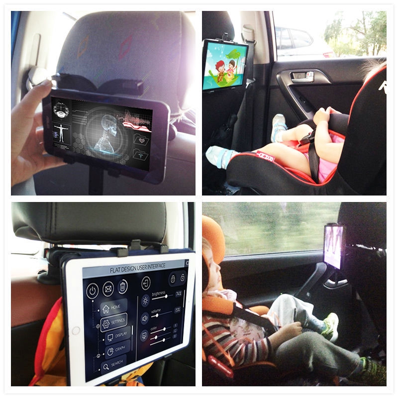 Car Back Seat Headrest Mount Holder For 11 inches iPad Pro 2020/2021 for iPad 2021 for iPad 2 iPad3 iPad 4 for iPad Air 4/5/6 for iPad mini 2021 AIR Tablet SAMSUNG Tablet PC Stands. 