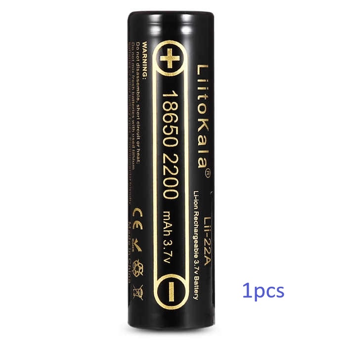 LiitoKala Lii-22A 3.7V 18650 2200mAh Rechargeable Battery li ion Batteries Li-ion Lithium Battery for Flashlight- 1pcs