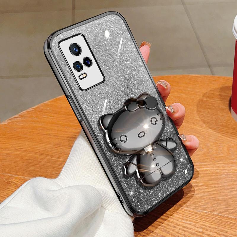 xprmy for ViVO V21E 4G soft casing with cute bracket TPU silicone phone case