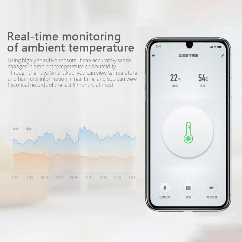 Tuya ZigBee Tature And Humidity Sensor Smart Scene Linkage To Your Air Conditioning/humidifier, For Alexa Google Assistant. 