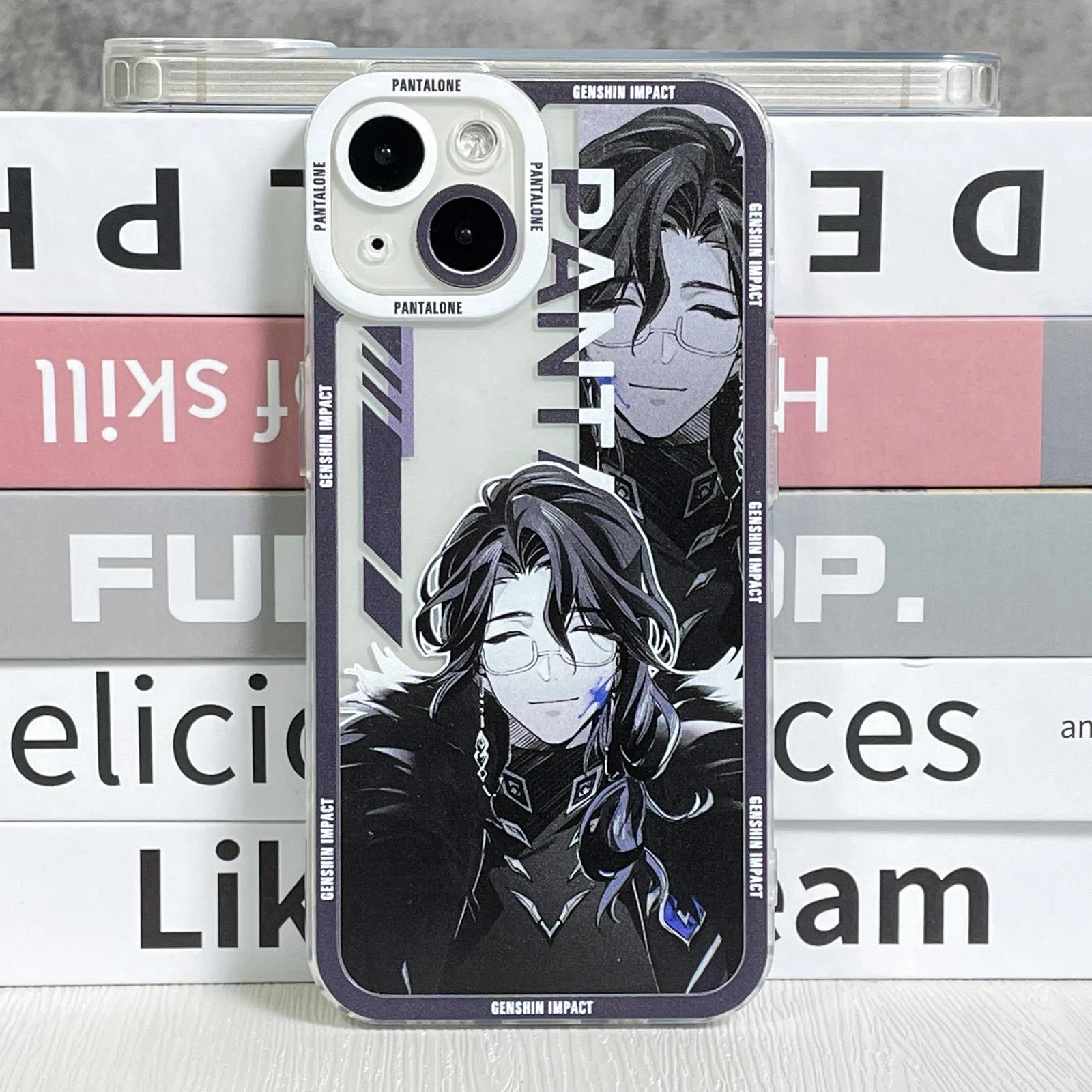 Genshin Impact Arlecchino Phone Case For iPhone 15 14 13 12 11 Pro Max Plus XR Mini SE XS XR 7 8 Soft Transparent Cover Dottore. 