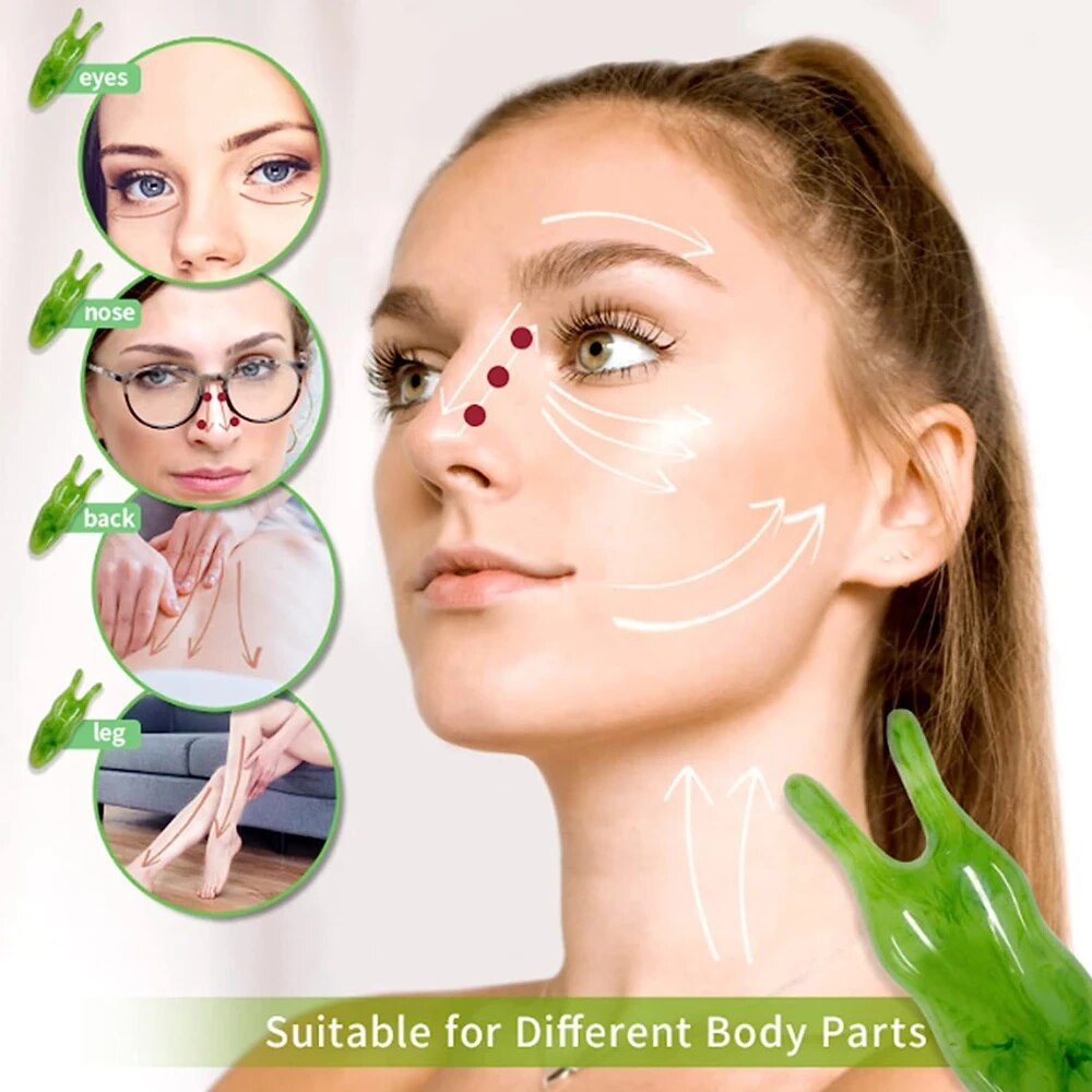 Gua Sha Facial Tools, Guasha Tool for Face, Massage Tool for Nose, Face and Body, Relieve Rhinitis, Tensions Reduce Puffiness. 