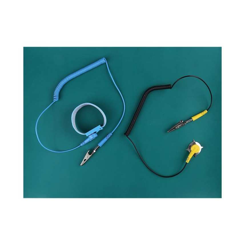 Anti Static Mat Electrostatic Discharge Anti-Static Wrist Strap Ground Wire Mat Set for CellPhone Repair. 