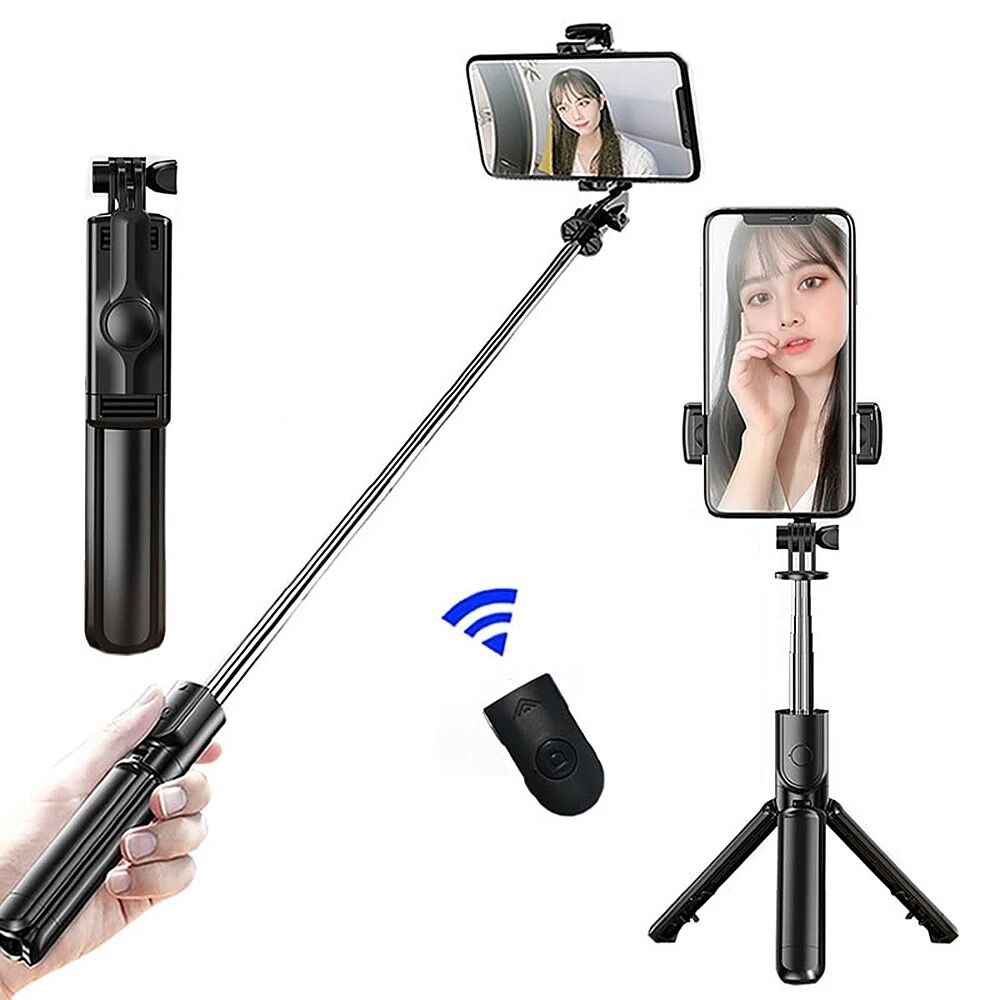 S03 Selfie Stick Mini Tripod 68cm Extended Handheld Slefie Sticks Stand Monopod With Remote Shutter For Travel Video Vlog. 