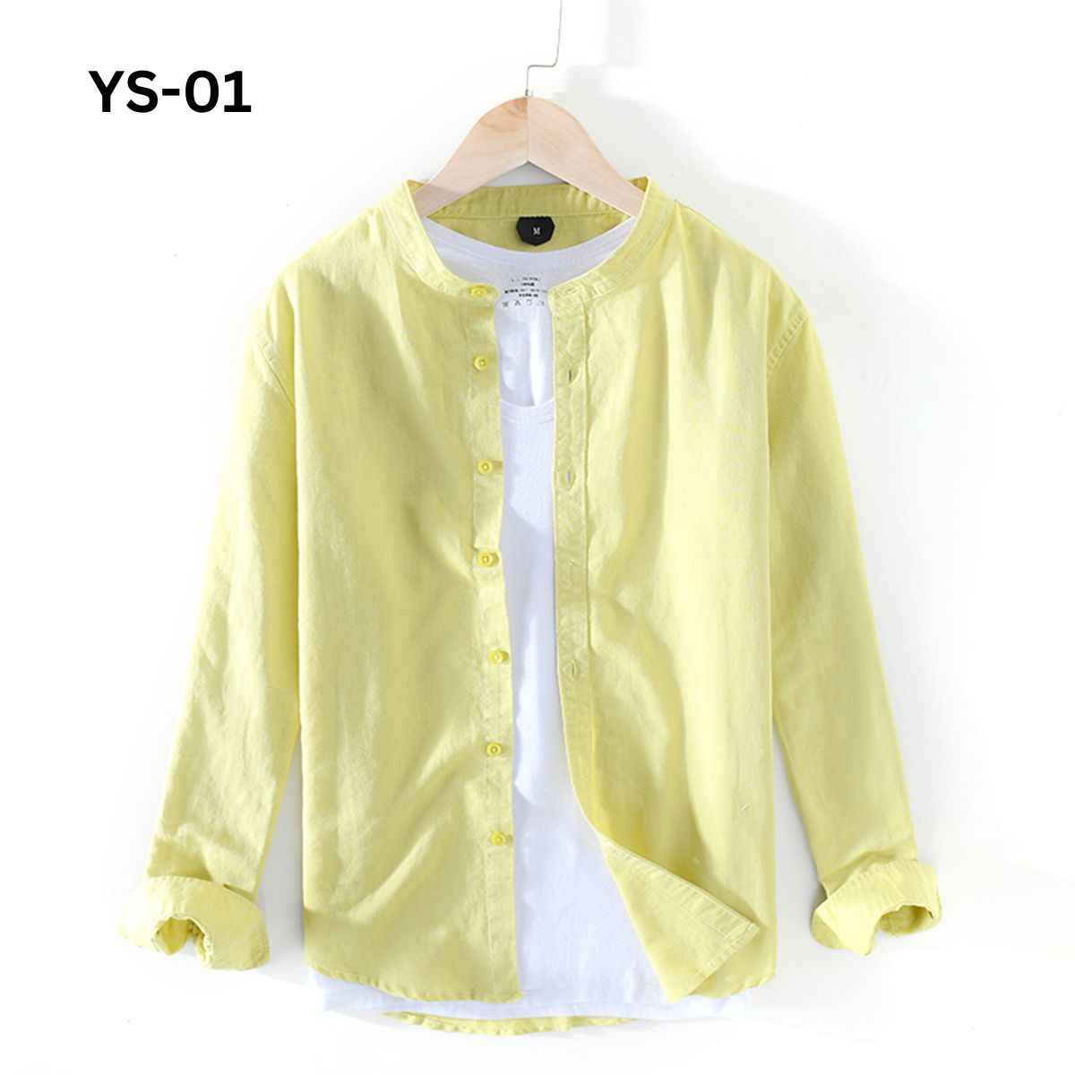 Winter Comfortable Ban Collar White Casual Shirt for men. 