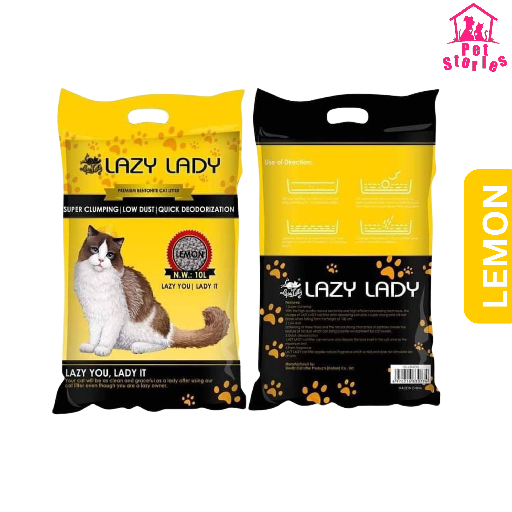 Lazy Lady Premium Bentonite Cat Litter 5L Multiple Flavour. 