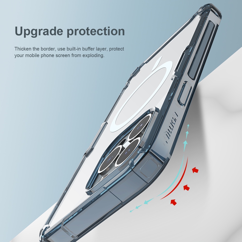 Nillkin Nature Pro TPU Magnetic Casing For iPhone 13 Pro Max Phone Case Ultra Thin Transparent Shockproof Soft Back Cover. 