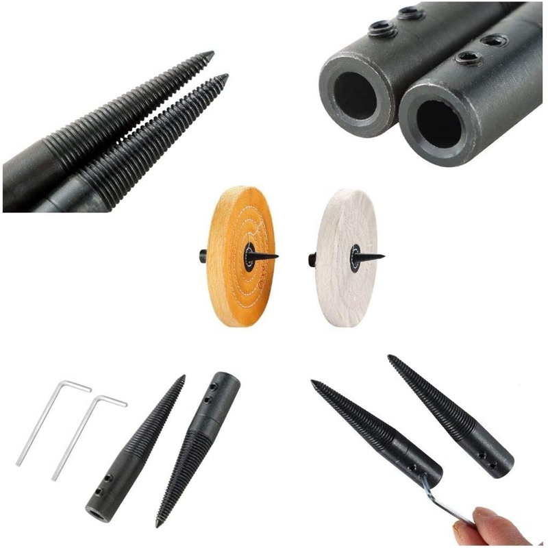 3Pcs Polishing Connecting Rod Tapered Spindle Adapter Threaded. 
