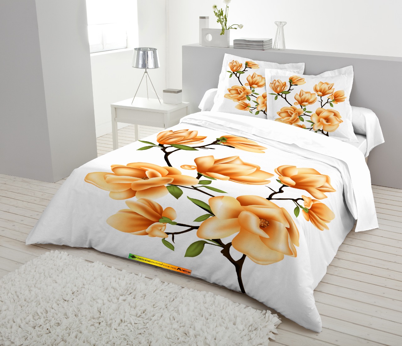 Pakiza Luxury Panel King Size Bed Sheet Set with Two Pillow Covers_New Design, 3 Pieces Set. 
