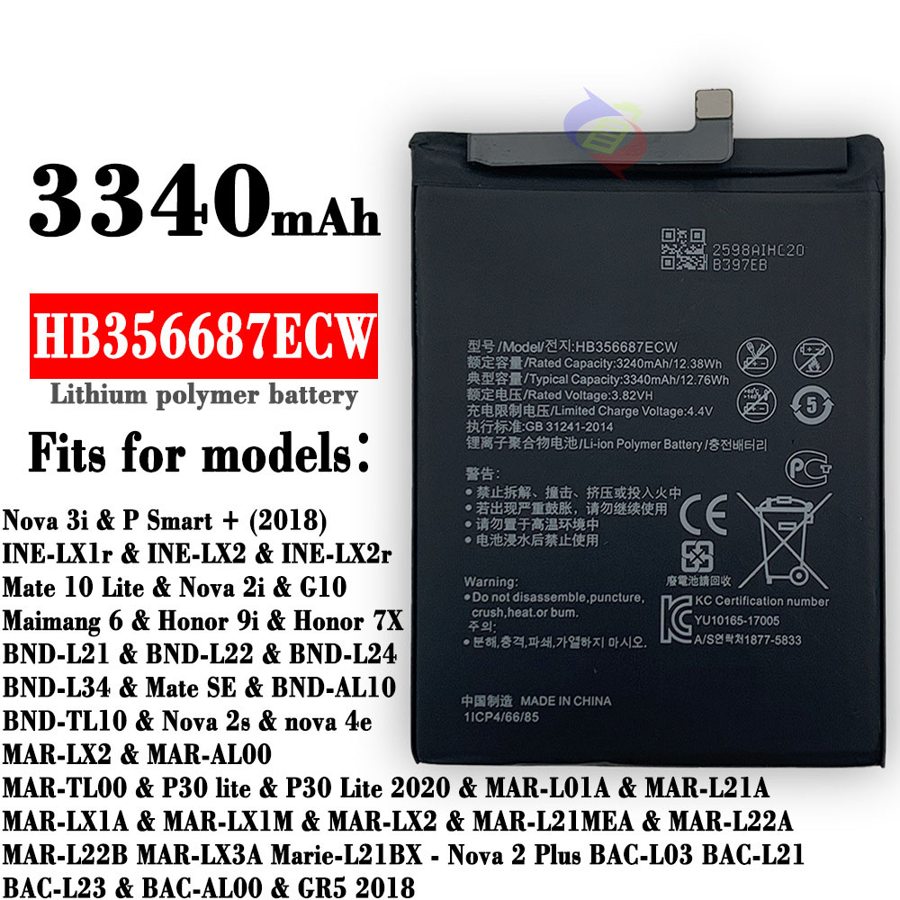 Huawei HB356687ECW 3340 mAh Mobile Battery for Huawei Nova 3i