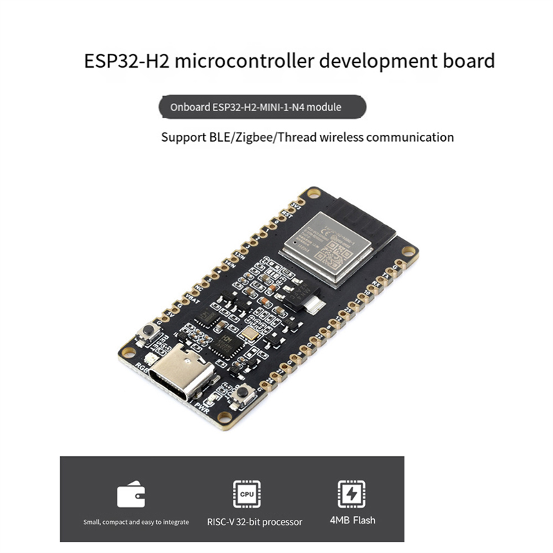 ESP32-H2 Development Board ESP32 H2 DEV KIT N4 M Module 4MB Flash Support BLE/Zigbee/Thread Wireless Communication, Easy to Use. 