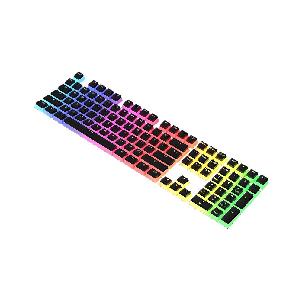 AJAZZ PBT Pudding Keycap 108 Keys PBT Keycap Set with Frosted Hand Feel for Mechanical Keyboard White(Only Keycaps). 