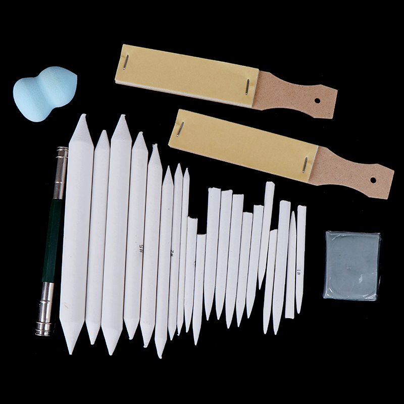 25Pcs Sharpen Blending Smudge Stick Erasable Pencil Set Art Sketch Tool. 