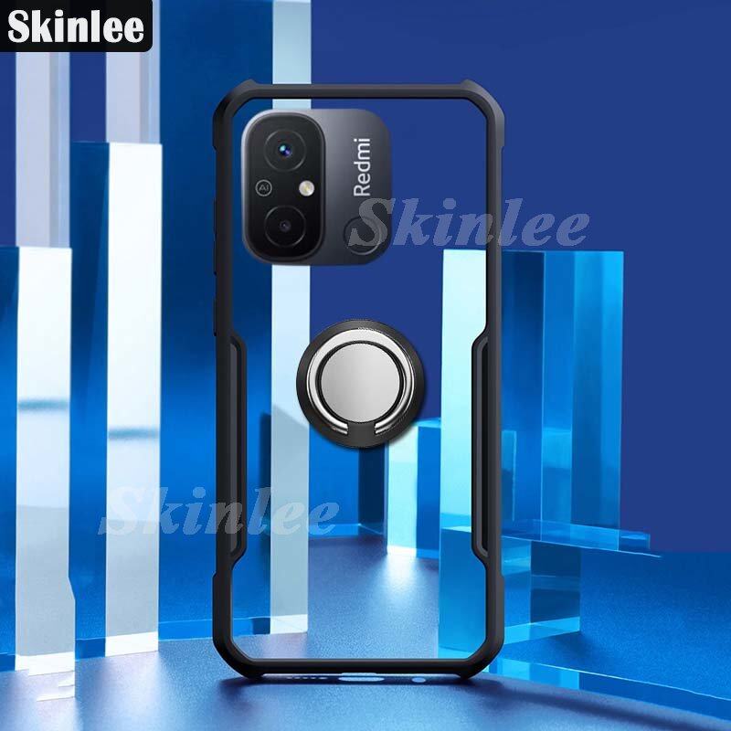 Phone Case Mi Xiaomi12C Back Cover Hard Clear Transparent Shockproof Handphone Cases Casing hp for Redmi 12C Cover Cases Car Navigation Holder Ring Back Cover. 
