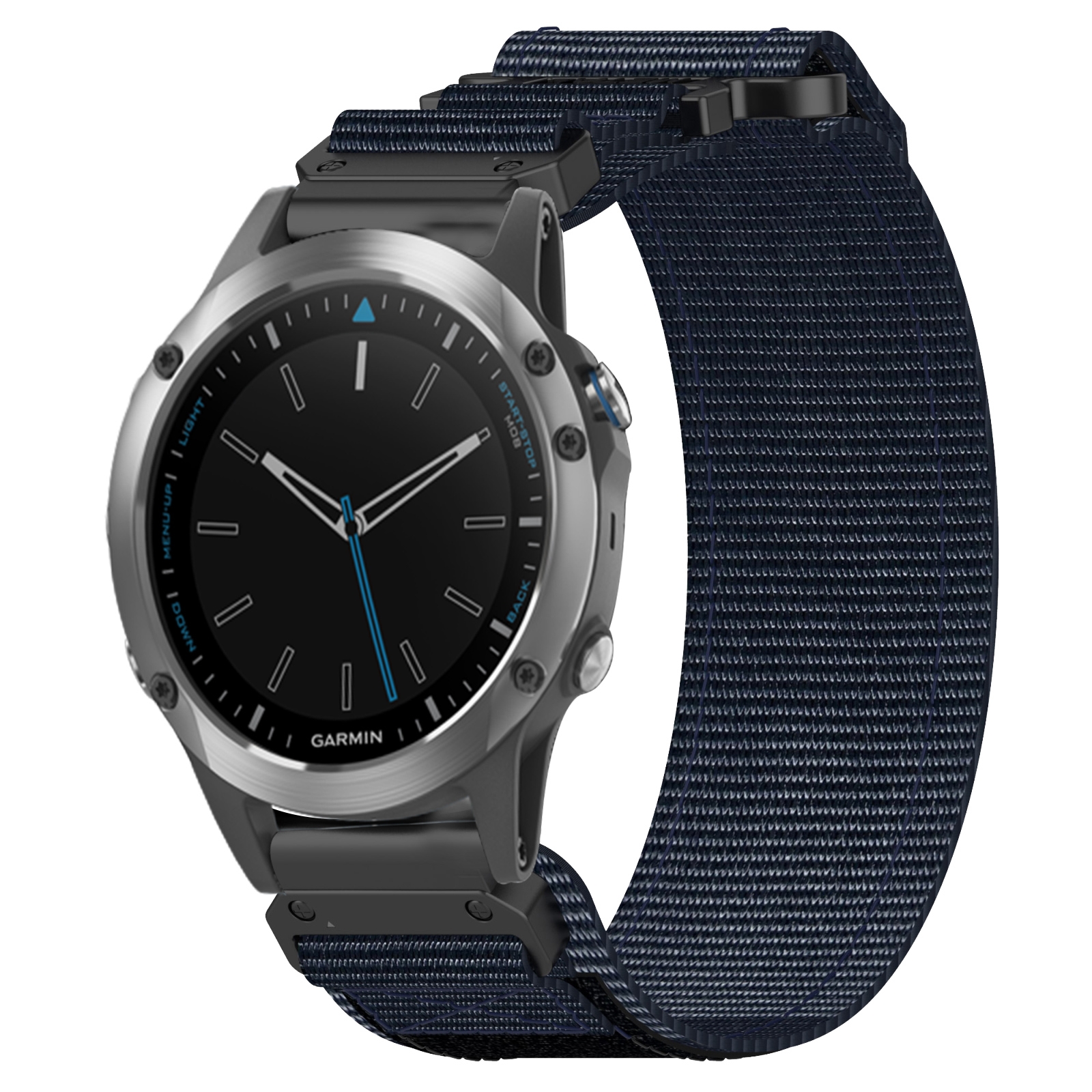 22mm Nylon Hook And Loop Fastener Watch Band For Garmin Quatix 5. 