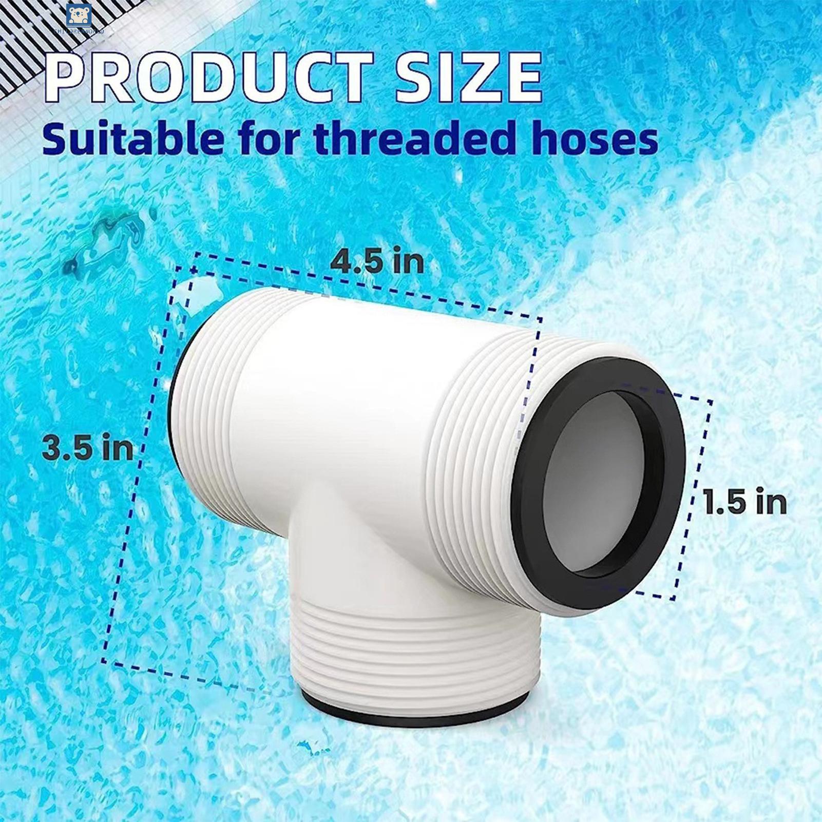 Childrenworld Ground Pool Equipment Connector Intex Coleman Pool Hose T Splitter with 3 L Rings Efficient Flow Distribution for 1.5 Inch Pump Hose Swimming Pool Pump Hose Connector Efficient Flow Distribution. 